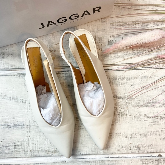 Jaggar The Label Aim Leather Slingback In Ivory - Picture 5 of 7